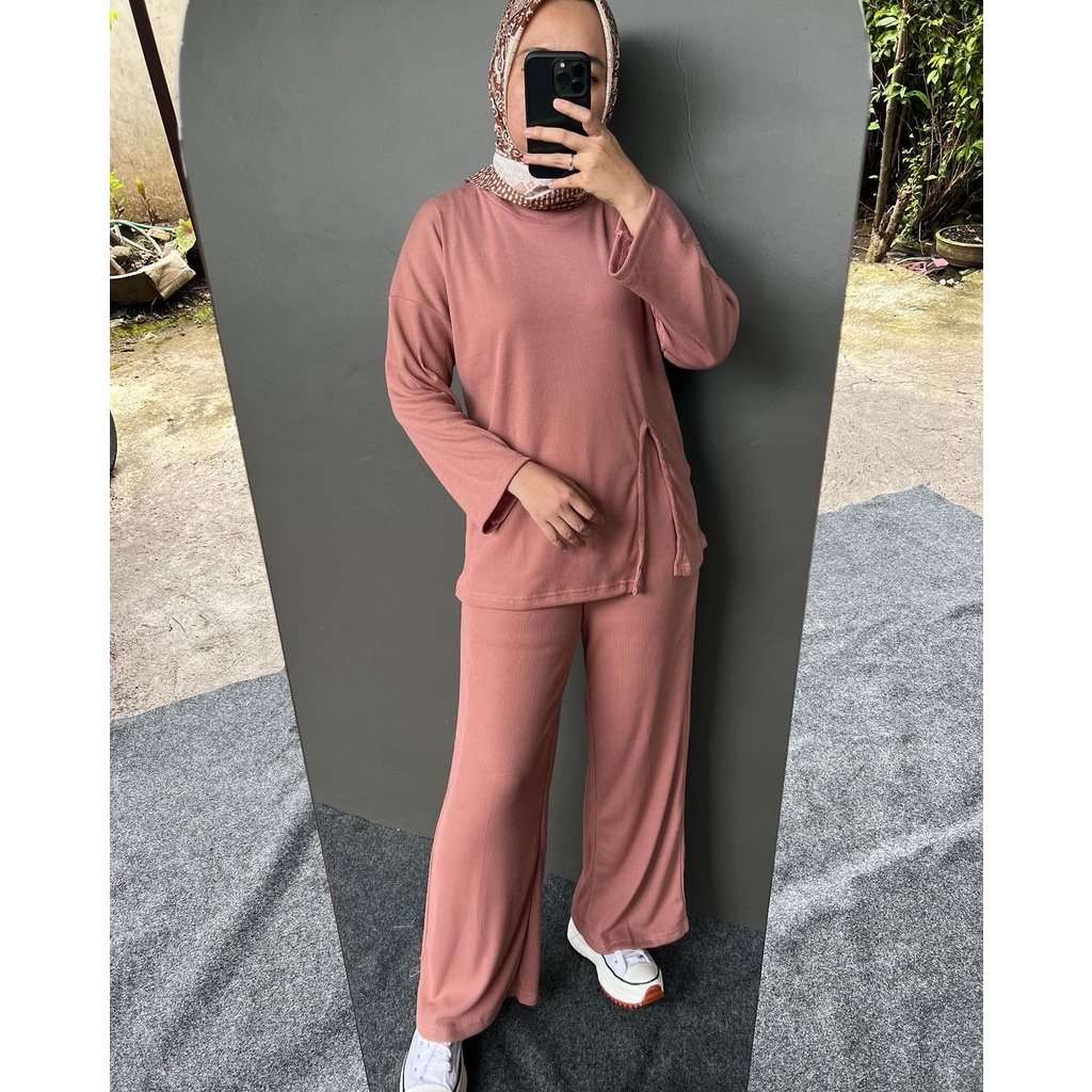 1KG MUAT 2SET | SETELAN KNIT RIB FASHION WANITA