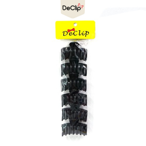 Jepit Rambut Tabung Declip ukuran 6cm Warna Hitam DC 745 / BL (Isi 6pc)