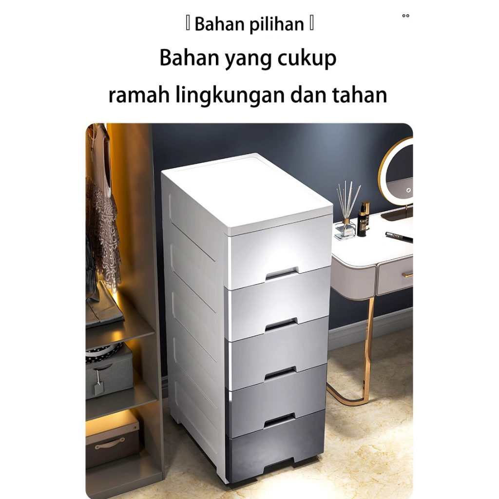 HEINO Lemari Laci Plastik Lemari laci Susun 36CM Loker Plastik Rak Penyimpanan Kabinet Drawer Storage Cabinet