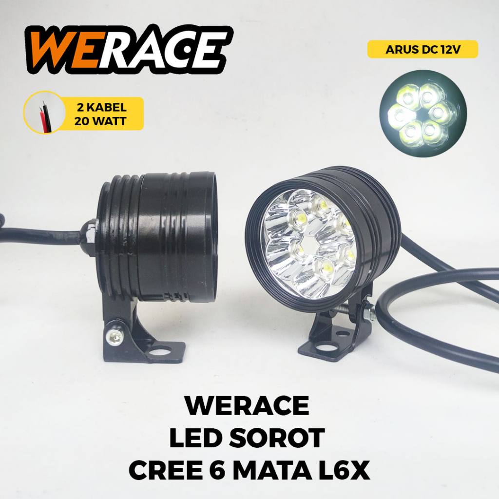 [WERACE] LAMPU TEMBAK SOROT LED L6X CREE 60 WATT 6 MATA TITIK WATERPROOF