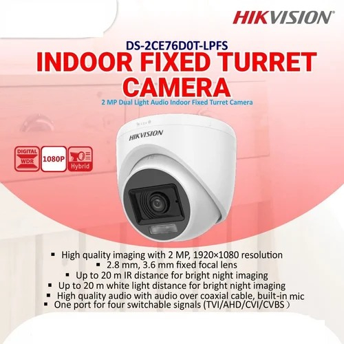 DS-2CE76D0T-LPFS Hikvision 2MP AUDIO INDOOR Dual Light Camera