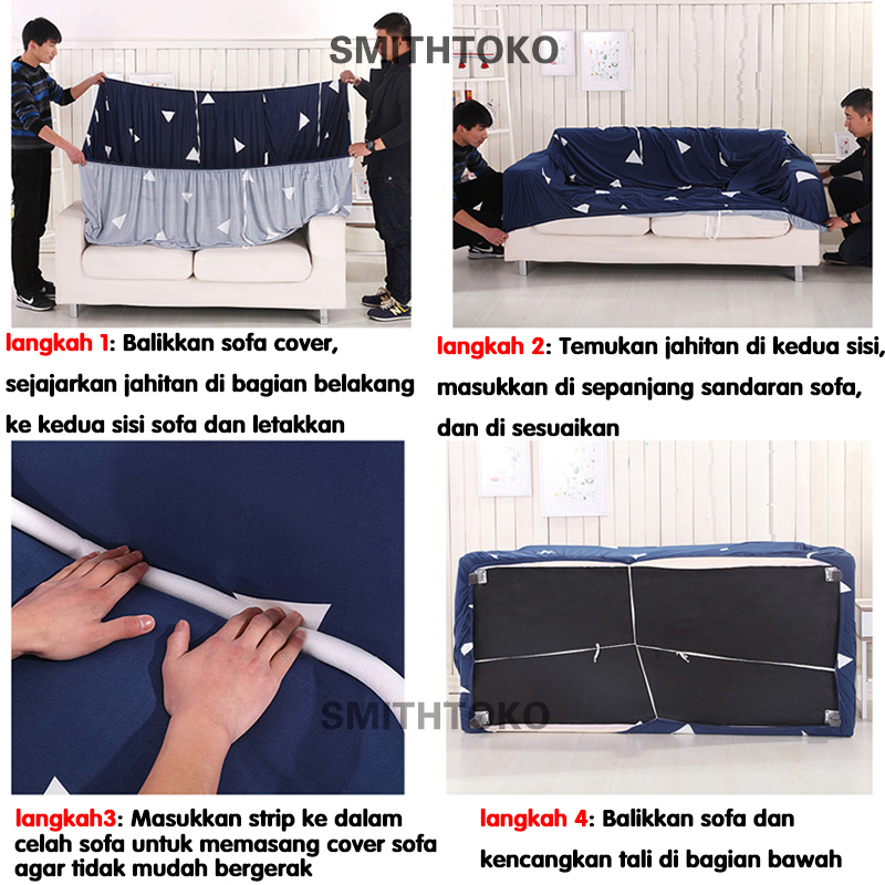 Cover sofa Sarung Sofa Anti Slip Penutup Sofa Tebal Beludru Warna Solid Seater 1/2/3/4 Elastic Elastis