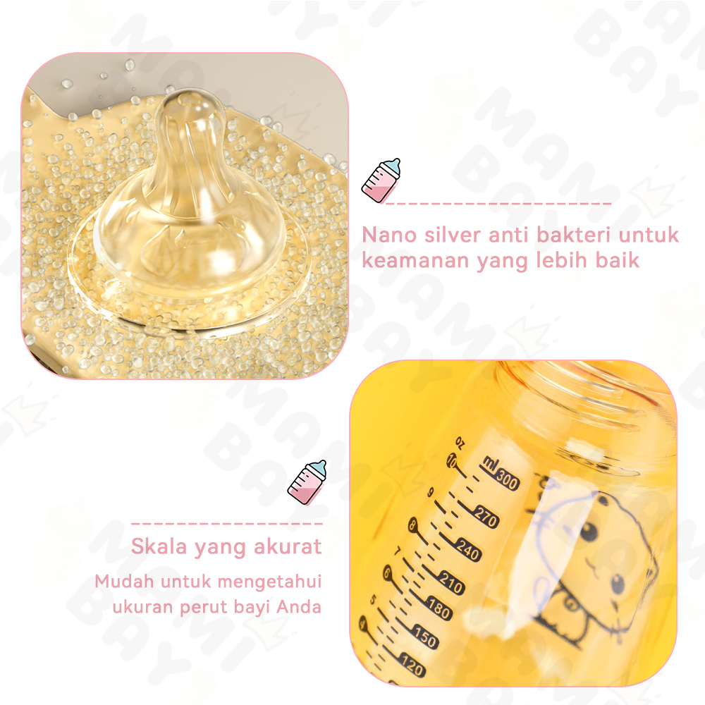 Mamibayi Botol Minum Anak Bayi Botol Susu Bayi Model Lucu Botol Anti Tumpah 240Ml/300Ml