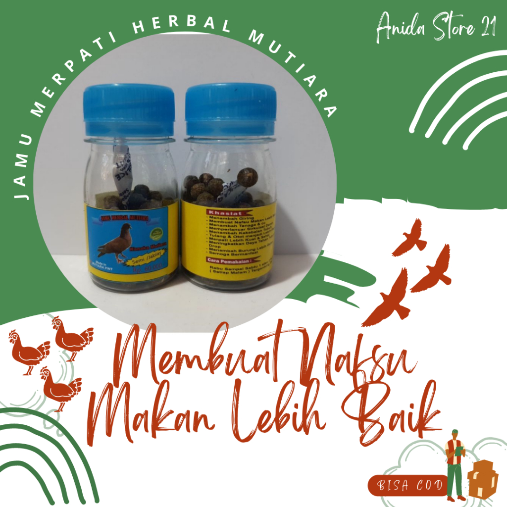 Jamu Merpati Herbal Mutiara Botol Kecil Menambah Nafsu Makan