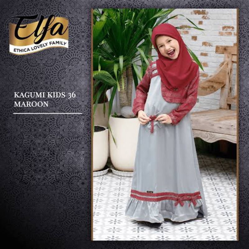 [ORIGINAL]BAJU GAMIS ANAK KAGUMI KIDS 36 MAROON