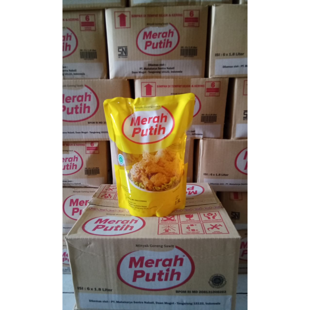 

minyak goreng merah putih 900ml / 1800ml per dus