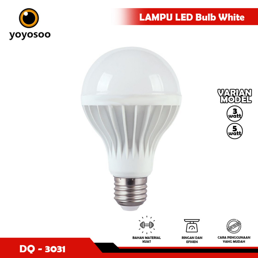 Lampu LED bohlam 3watt dan 5watt / Lampu Hemat Energi LED - YOYOSOO