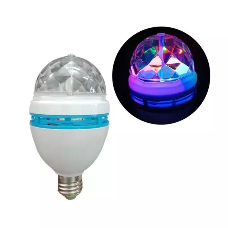 Lampu Disco 2 Sisi E27 / Lampu Warna Warni / Lampu Disco Puter 2 Sisi