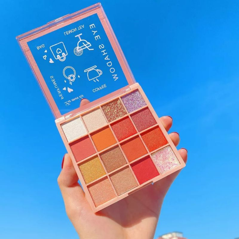 Lameila 3043 Eyeshadow Palette 16 Warna Gliter Waterproof Tahan Lama