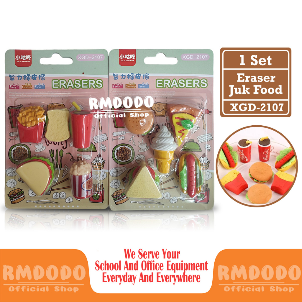 

Rmdodo - Penghapus Pensil Murah [1 Set - 5 Pcs Penghapus] / Hapusan Junk Food / Eraser Pensil XGD-2107