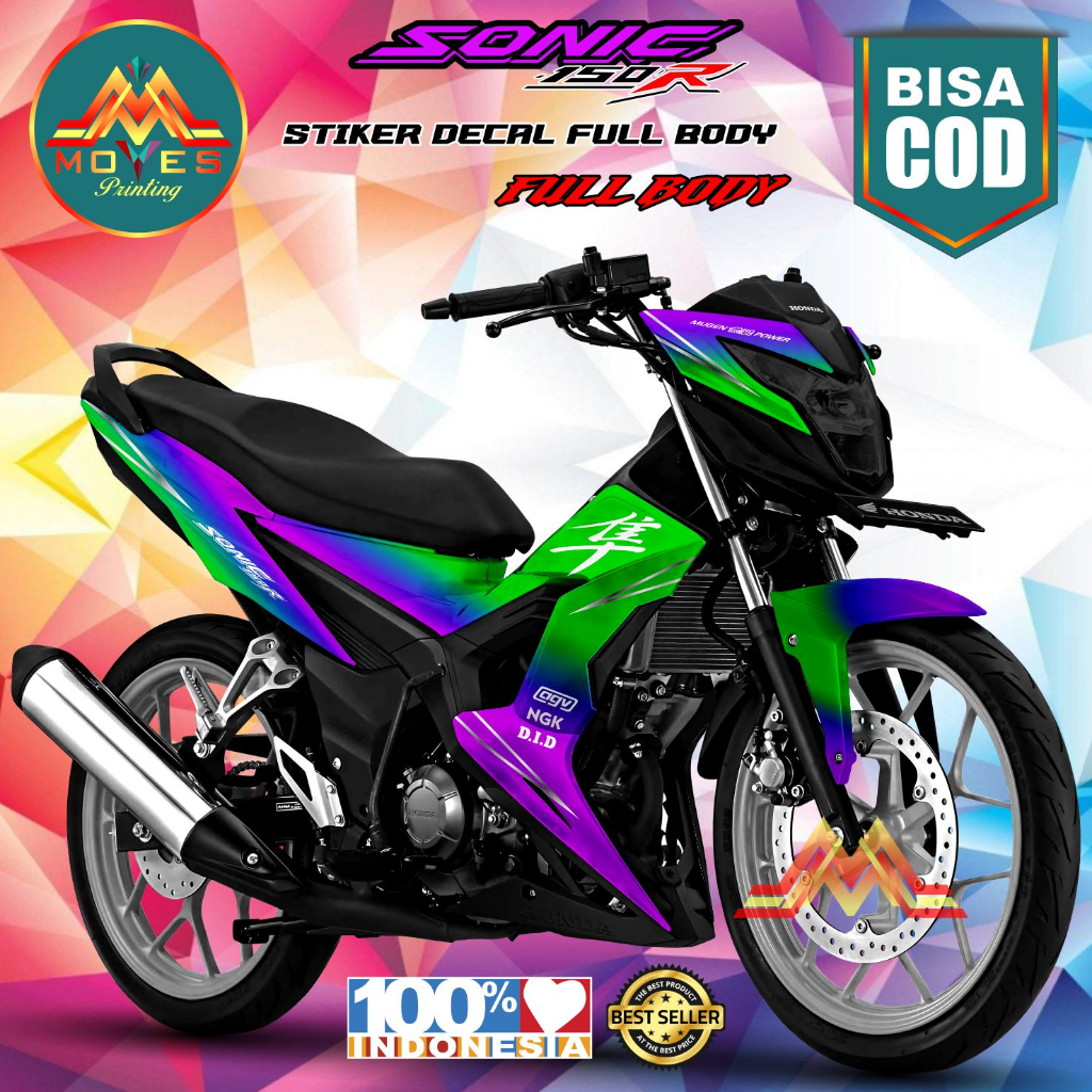 decal sonic 150r stiker motor sonic 150r full body stiker motor honda sonic motif bunglon