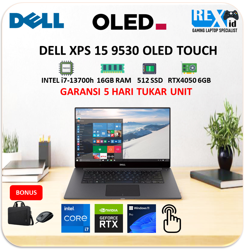 DELL XPS 15 9530 OLED TOUCH RTX4050 6GB '15.6 / I7 13700h 16gb 512ssd W11PRO