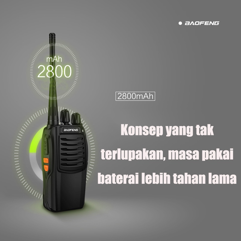 Walkie Talkie BaoFeng 888S Waterproof Portable Walky Talky Jarak Jauh 10km(Max) 2 Way Radio Walkie Talkies HT Handy Talky Radio Set With Charger / Headset