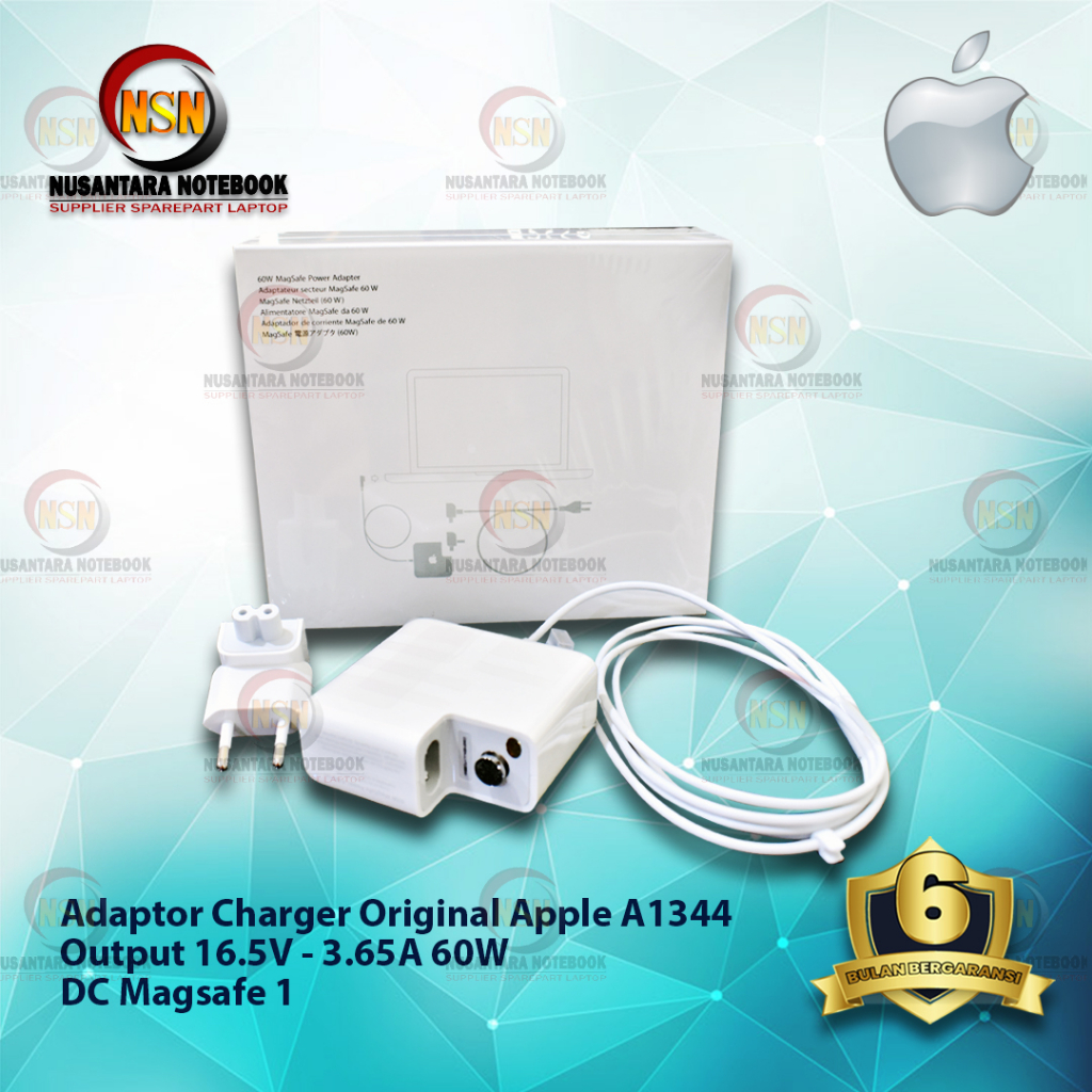 Adaptor Charger Apple 16.5V 3.65A 60W Magsafe 1 With Box