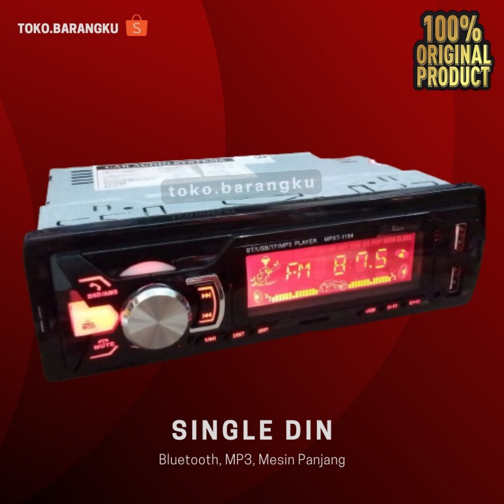 GARANSI ORIGINAL Single Din KICX Head Unit Tape Mobil Multifungsi Bluetooth USB MP3 FM Radio