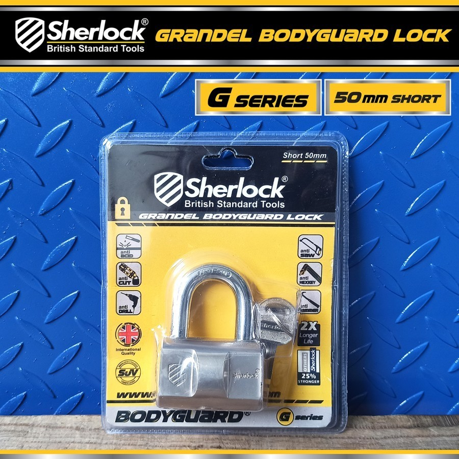 SHERLOCK GEMBOK 50 MM PENDEK GEMBOK GRANDEL BODYGUARD SERI G BULAT