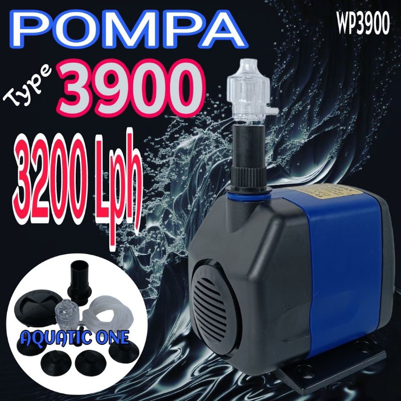 MESIN POMPA WP 3900 waterpump celup kolam hidroponik water pump filter submersible aquarium ph akuarium 3000 LPh liter perjam mesin BIRU HITAM [AQMN WP3900]