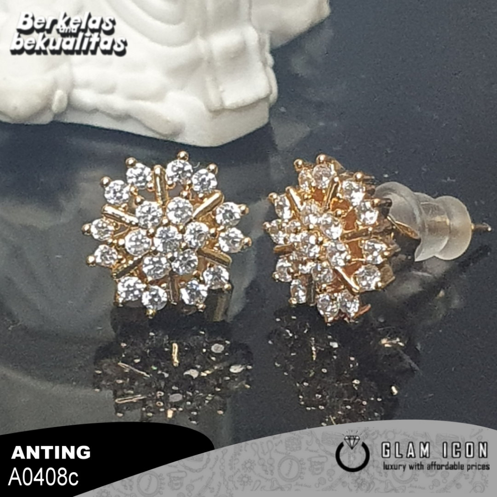 Anting Tusuk mata motif bunga simple Lux A0408 ATG