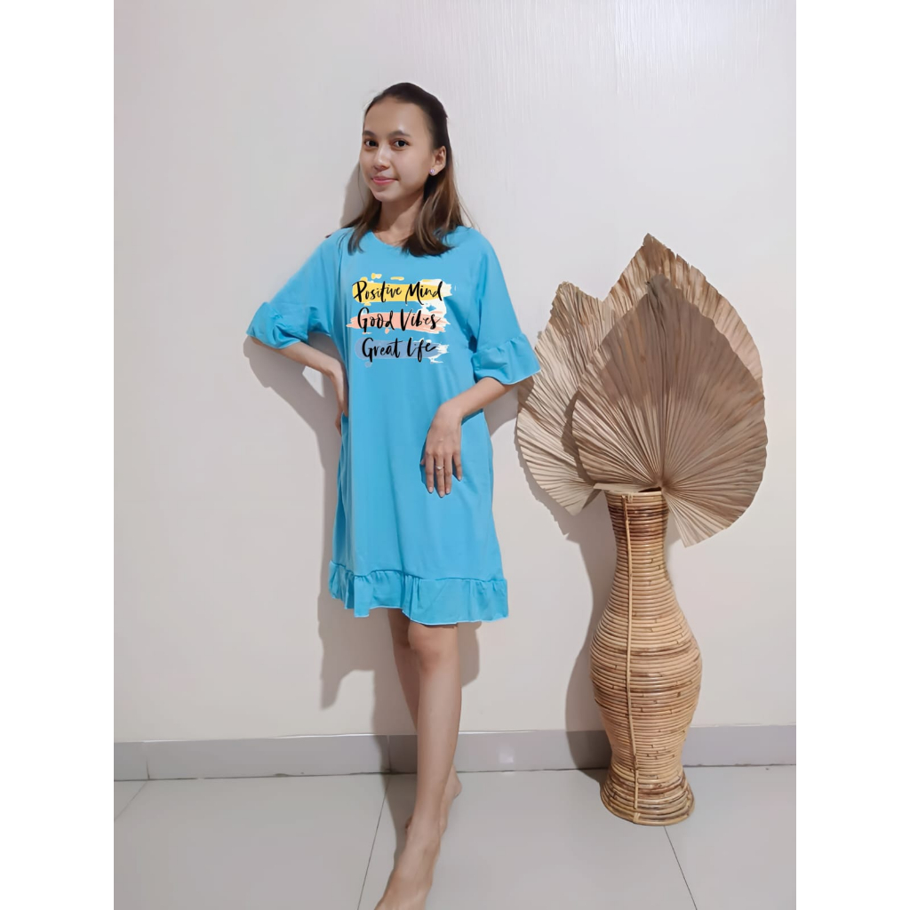 Dress Anak Remaja Kerut Positif Mind Ukuran L