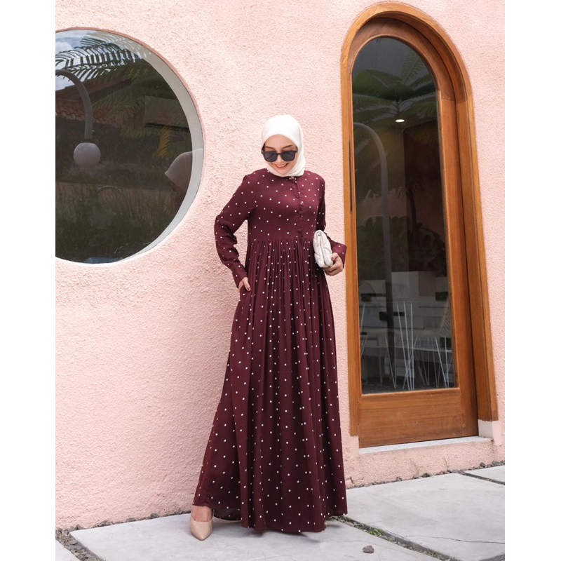 RADILA DRESS MAROON BY WOMENWEAR/GAMIS RAYON/DRESS RAYON