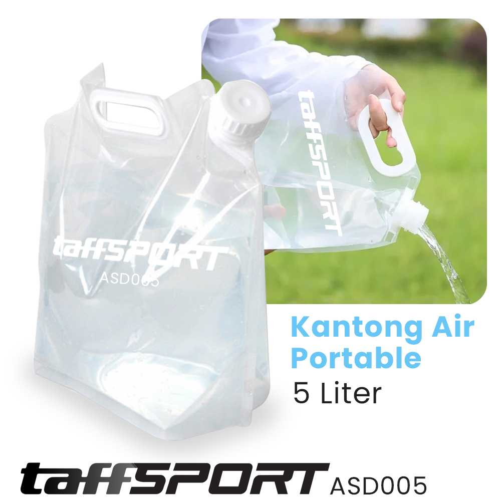 TaffSPORT Kantong Air Portable Water Bag 5 Liter - Alat / Plastik Penampung Air untuk Kegiatan Outdoor Traveling Camping Hiking