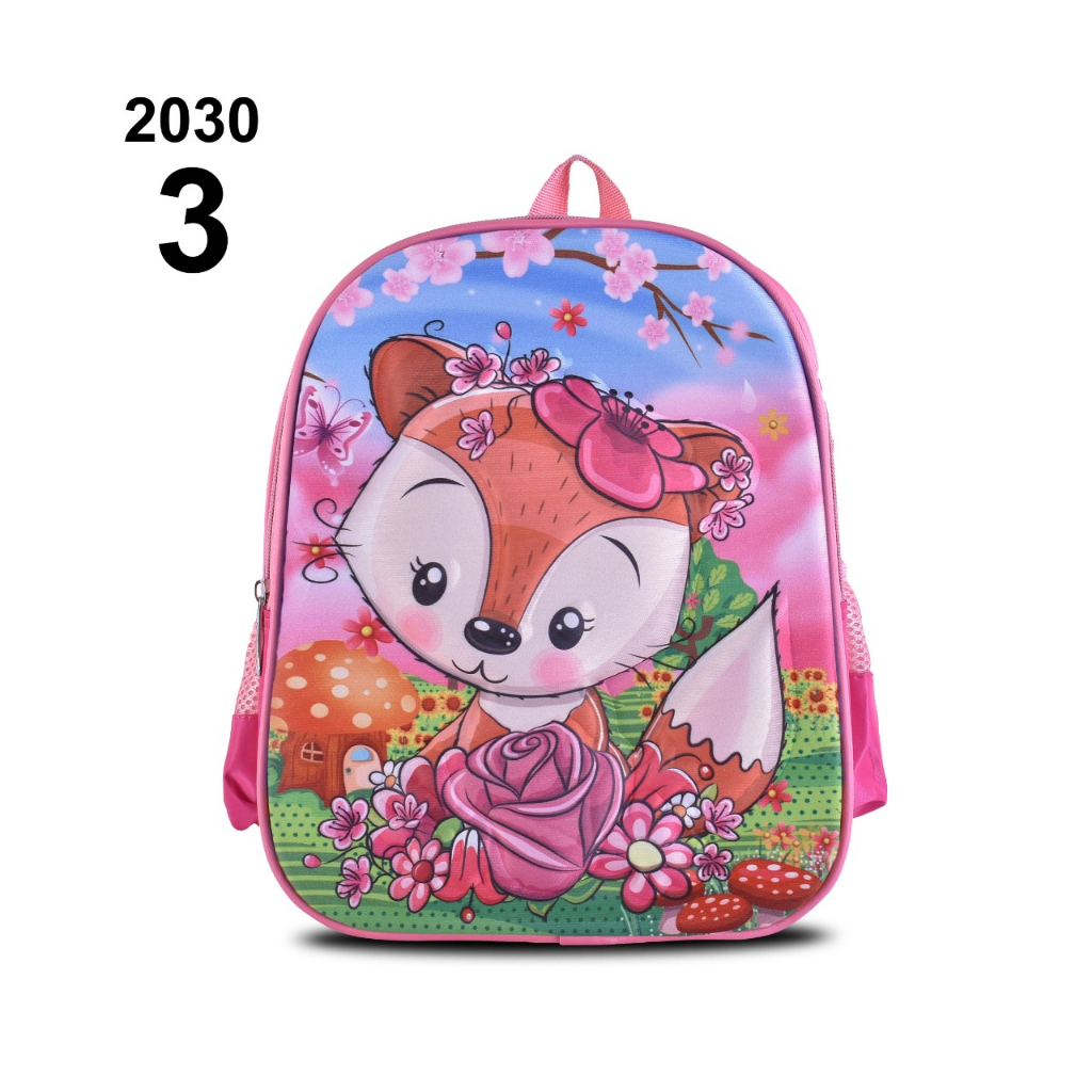 ( FF )Tas Anak Cartoon Import  Cewe Cowo Paud Tk  2030 - 13Inchi Full Embos Timbul  /  Free Kaos Kaki