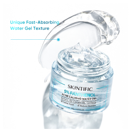 SKINTIFIC 5% Panthenol Acne Calming Moisturizer Water Gel 45g