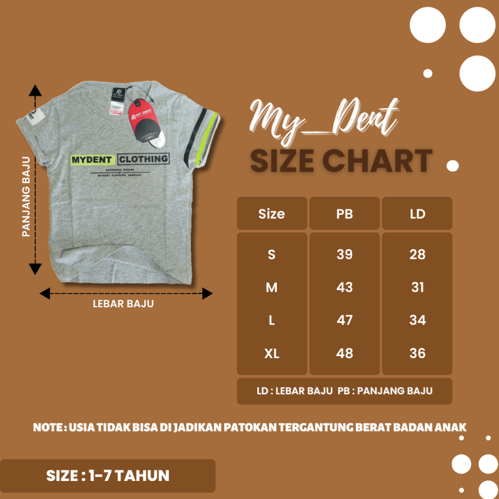 Baju Anak Laki Laki Distro Mydent Umur 1-17 Tahun Bahan Cotton 30S