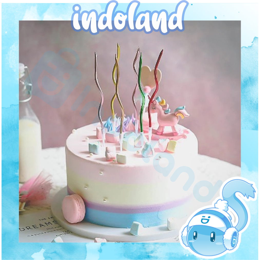☀ INDOLAND ☀  LILIN SPIRAL PANJANG METALIK / LILIN ULANG TAHUN / LILIN PANJANG R908 R565