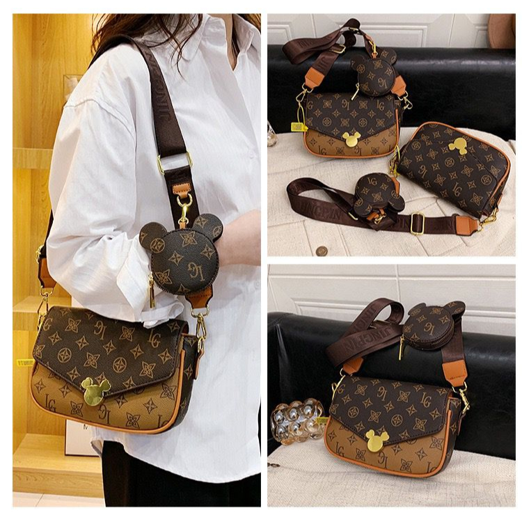 MV_Marvelouz MV804399 Tas SELEMPANG Wanita 2IN1 Model Shoulder Ada Mini Poket Terbaru 1kg bisa 2 tas supplier tas import