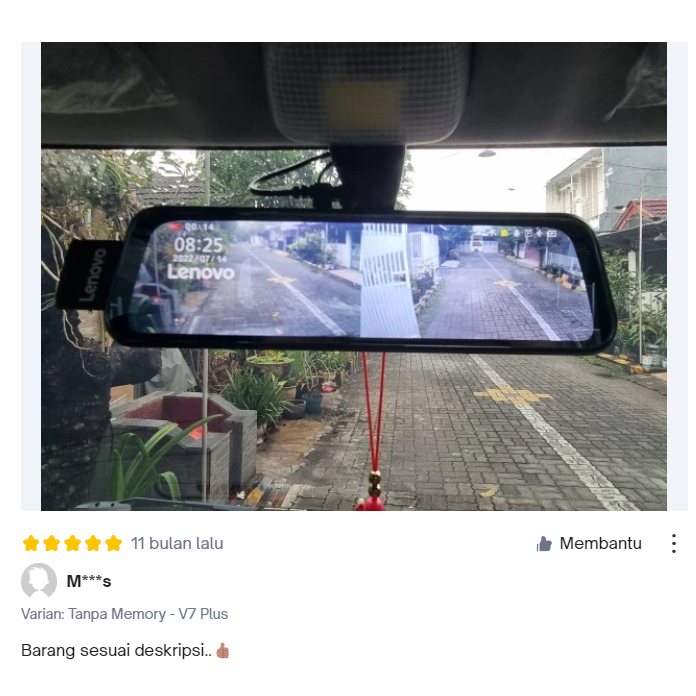 Lenovo V7 Plus Pro Dash Cam 3K Full HD Car DVR Mobil Kamera Spion