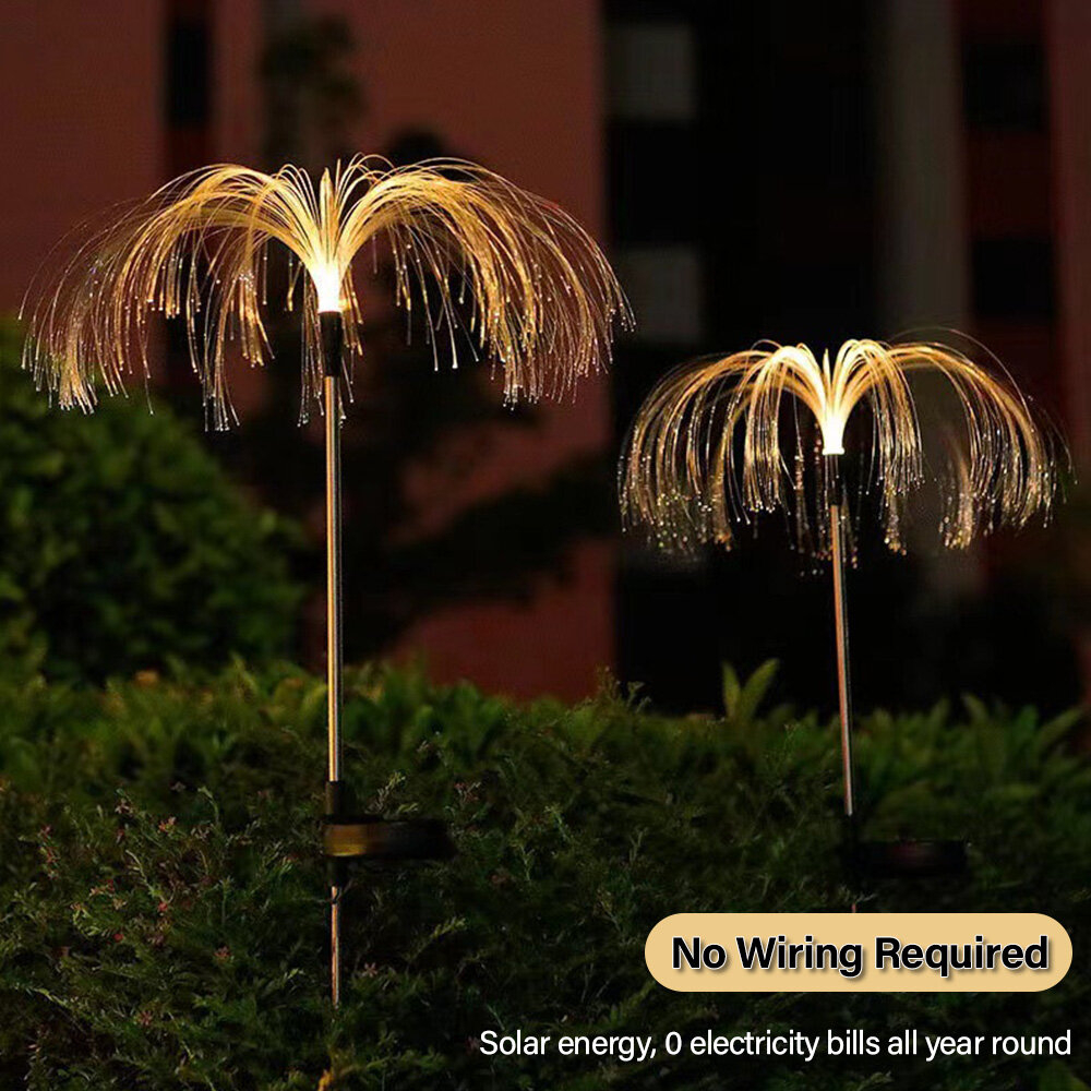 Lampu Taman LED Solar Berubah 7 Warna Tahan Air Lampu Kembang Api / Lampu Solar Outdoor Bunga Solar Jellyfish Light