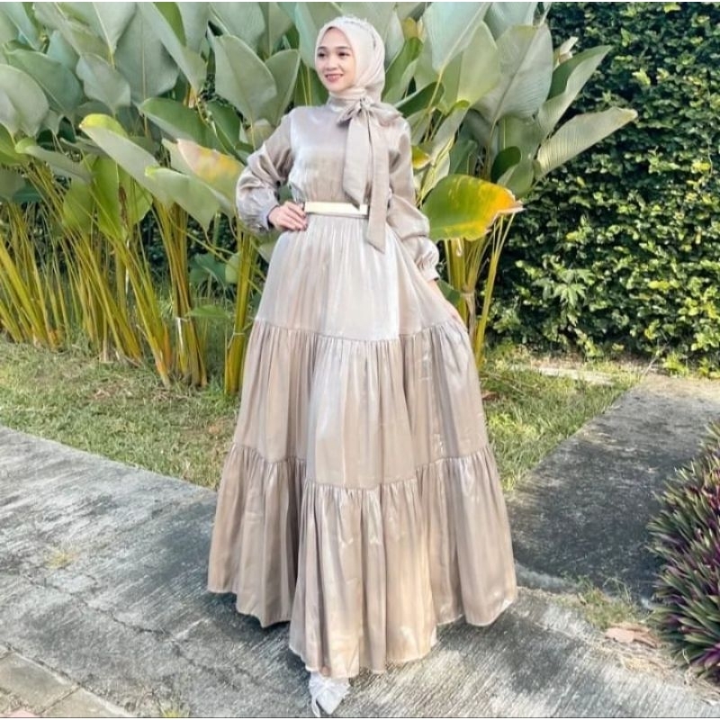 GAMIS  PEREMPUAN TERBARU SANTORINI SILK  DEWASA DAN TANGGUNG// MODEL BAJU KONDANGAN /PERNIKAHAN