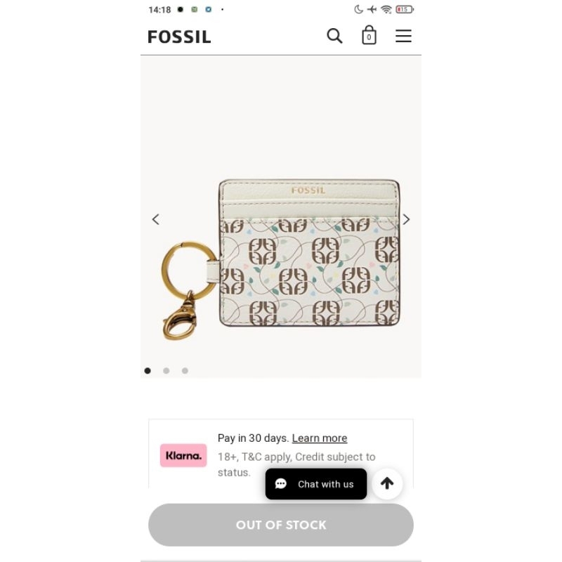 Fossil Card Holder sofia card case (original)