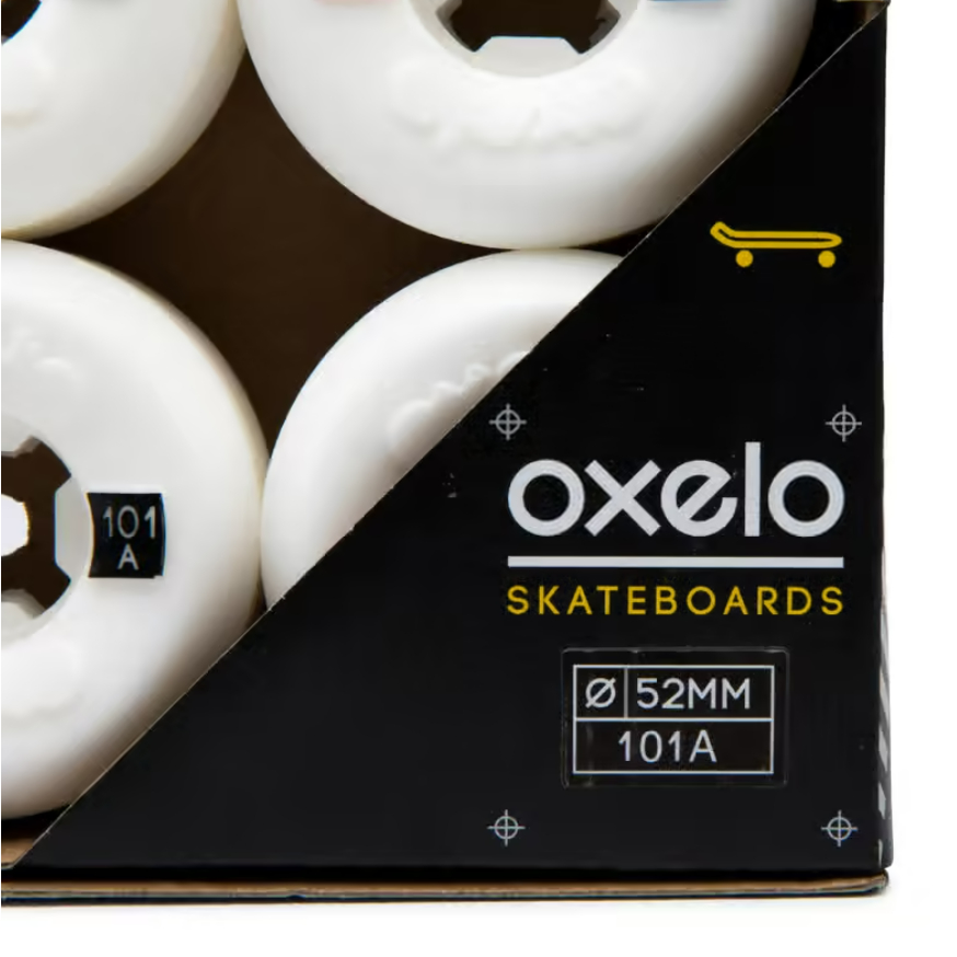OXELO Roda Skateboard Dengan Kekerasan 101A Diameter 52mm