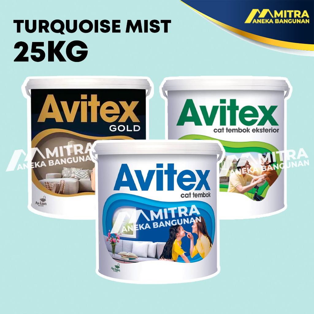 CAT TEMBOK AVITEX 25 KG PAIL TURQUOISE MIST G29 001 / AVITEX INTERIOR EXTERIOR AVITEX GOLD / AVIAN /