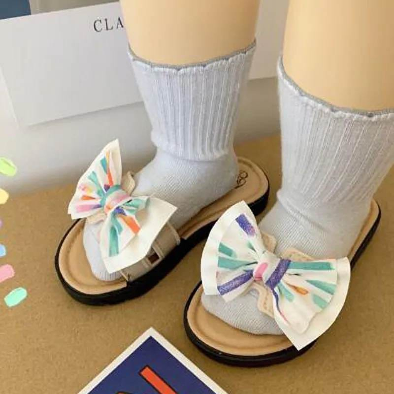 Sandal Selop Anak Kecil Perempuan Lucu Ribbon Stripe