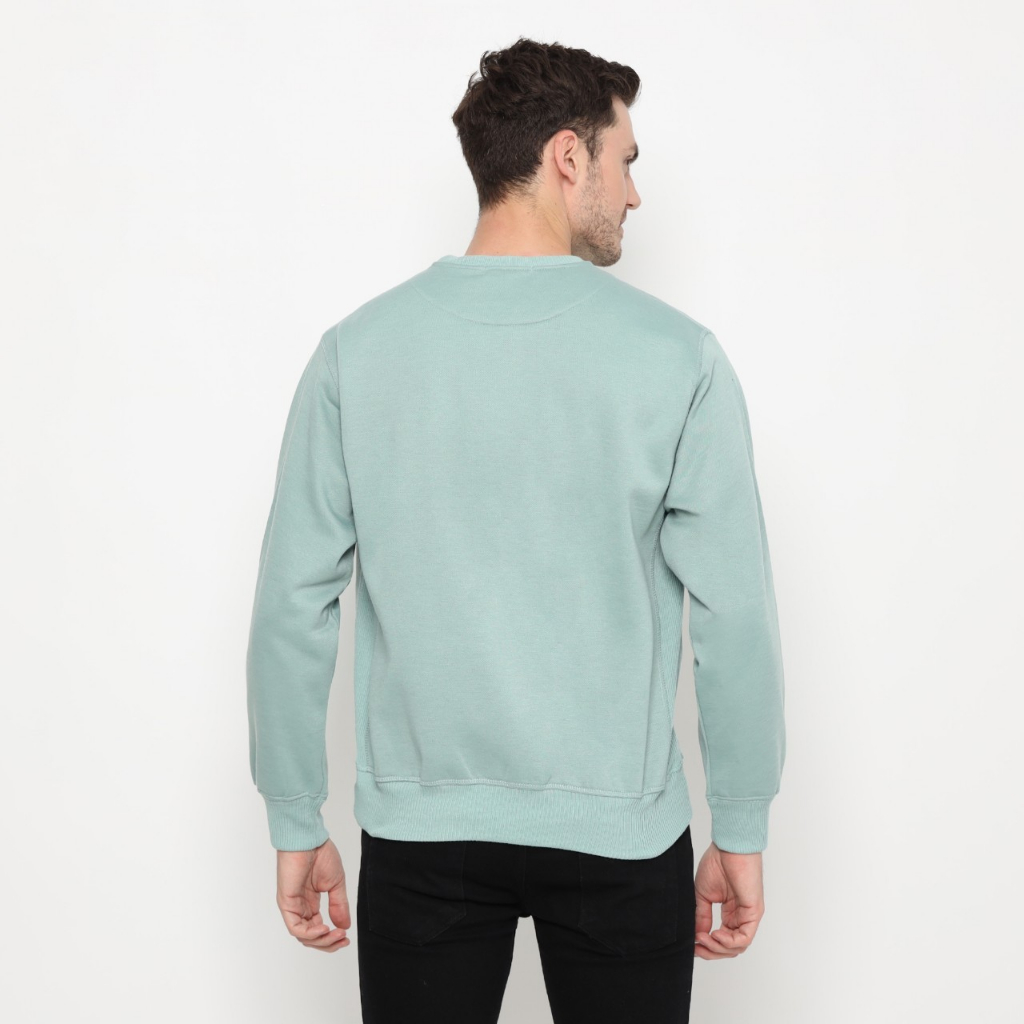 Sweater Crewneck Korea Oversize Panjang Unisex Warna Hijau Sage