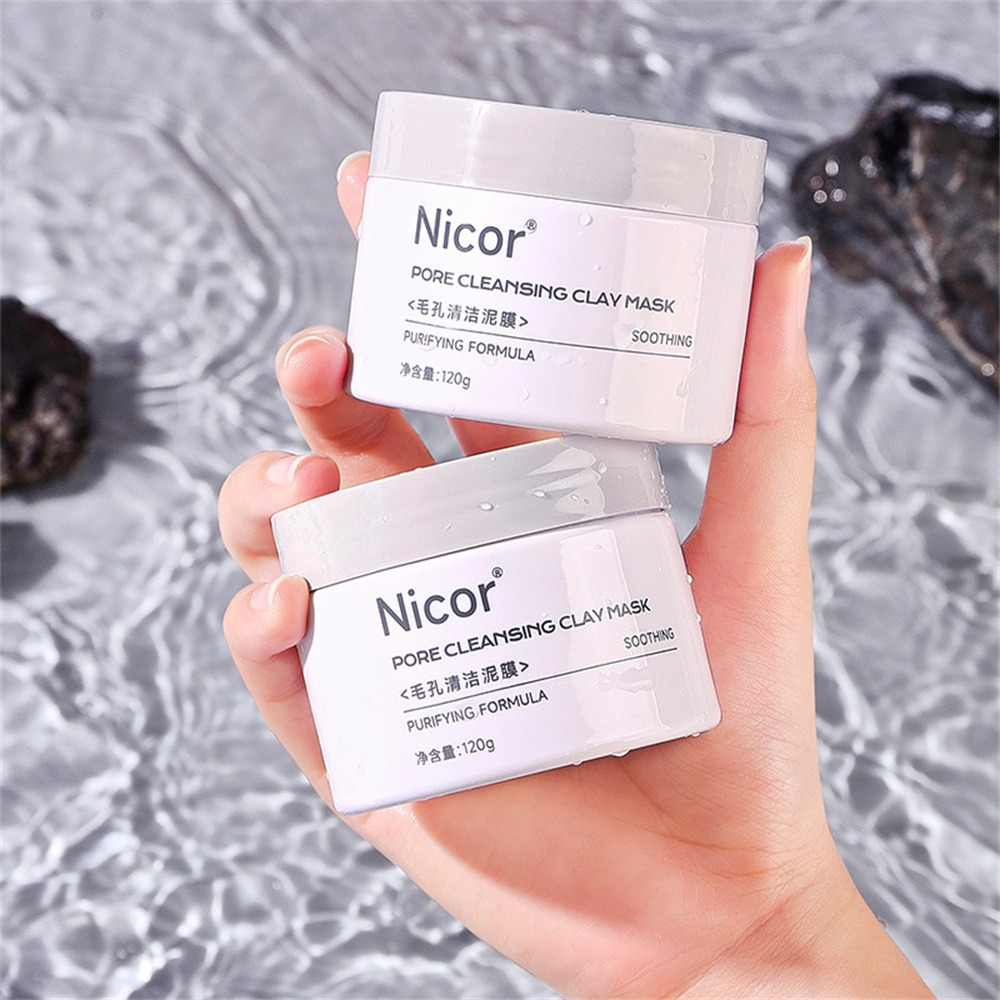 NICOR PORE CLEANSING CLAY MASK  MASKER KRIM LUMPUR PEMBERSIH KOMEDO WAJAH PLUS WHITENING