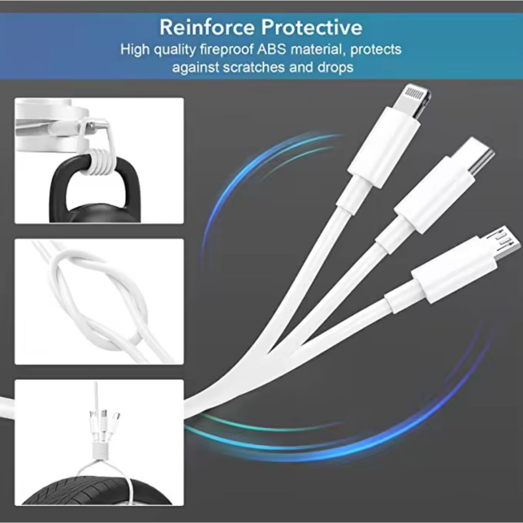 Kabel data golf 3in1 Charging Cable 3A GOLF GC-85 100cm micro type c iph8 kbel casan universal smua hp smartphone original fast charging high speed cable BY SMOLL