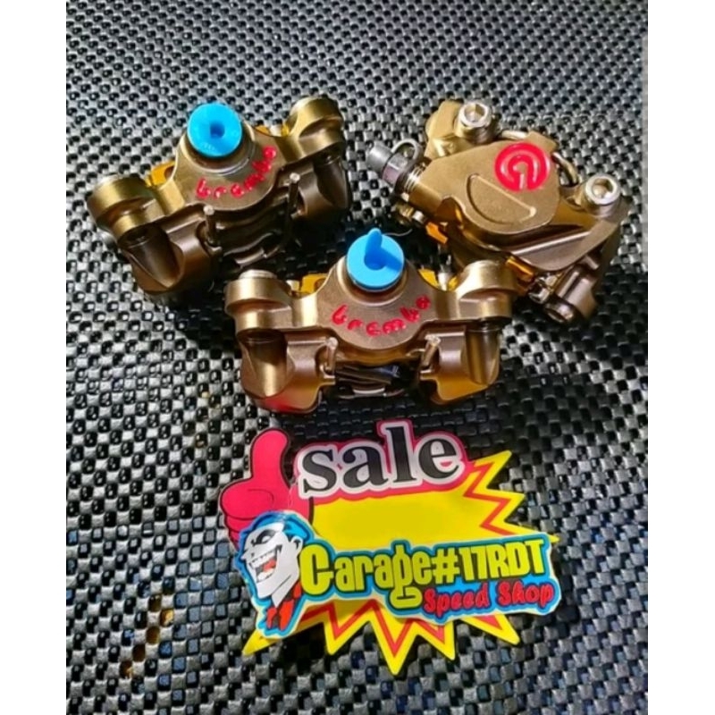 Kaliper Brembo Doraemon 2P 2 Piston 1 Pin CNC Brown Grade A20 Product Thailand Universal Sesuaikan B
