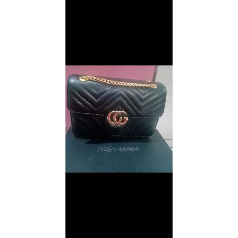 tas ysl hitam rantai