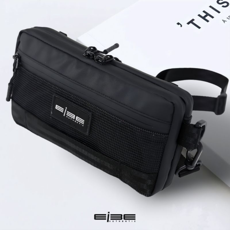 Eibe hand bag sling bag clutch bag multifungsi hanging bag Polyester warna hitam [  BLACK VALET ]