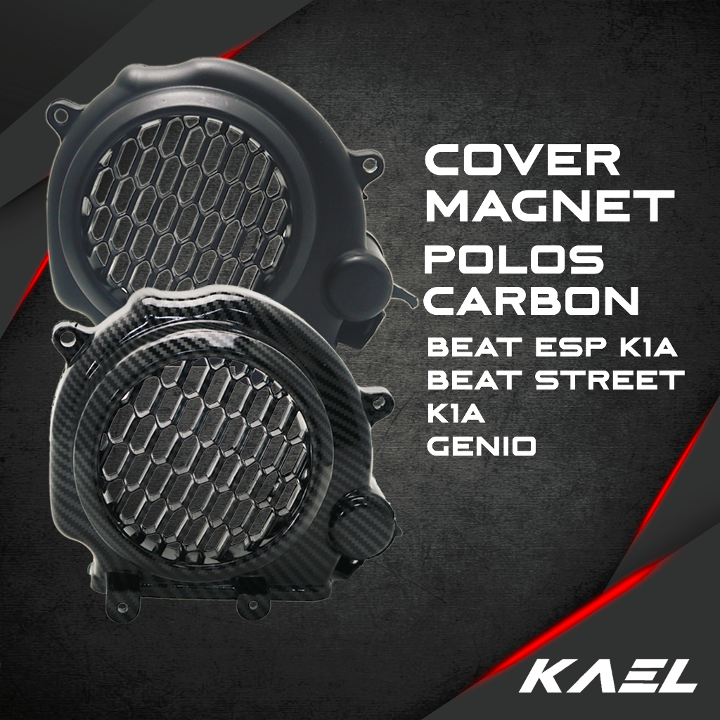 Cover Kipas Magnet Genio &amp; Beat eSP New Street K1A Tutup Pelindung Magnit Mesin Karbon Black Premium