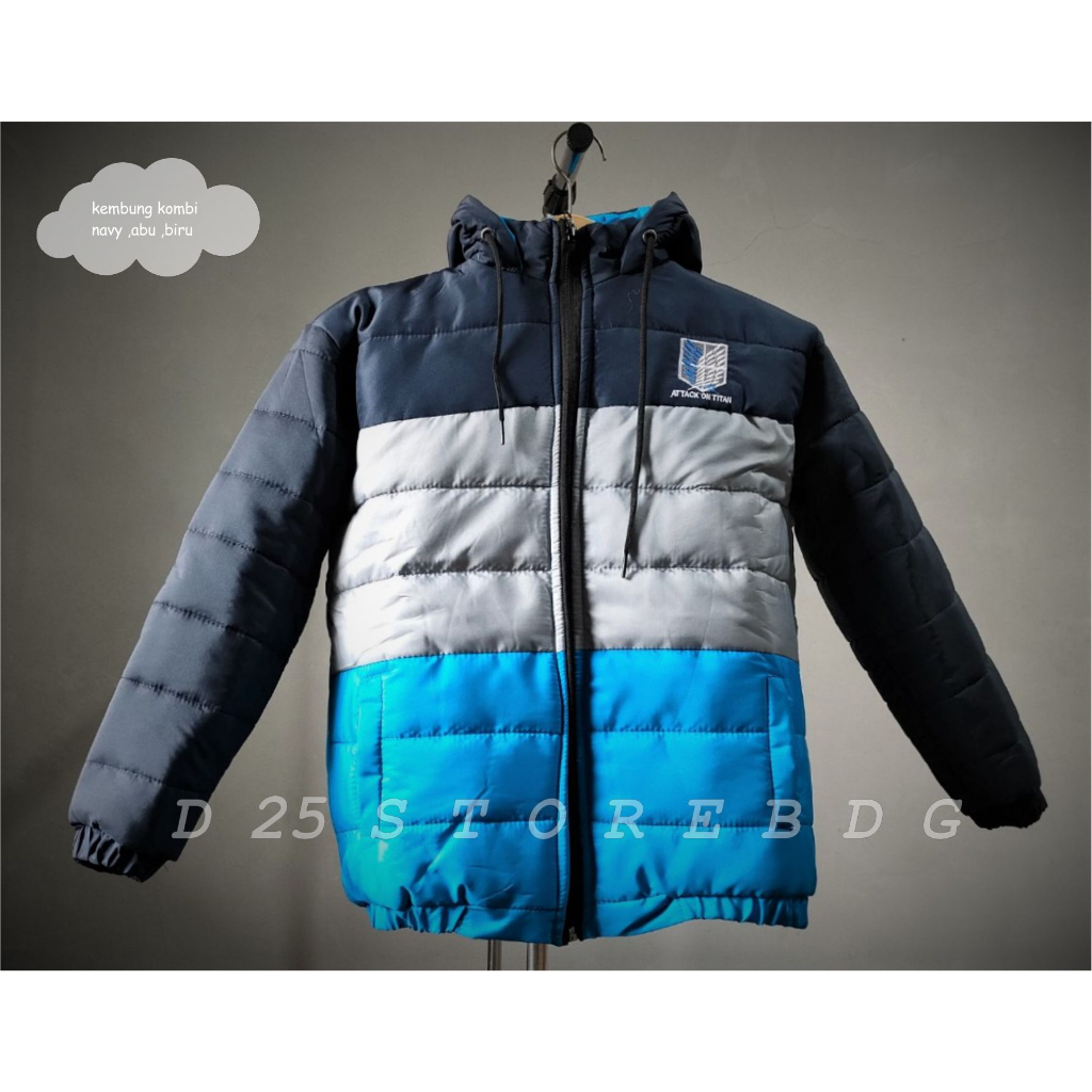 Jaket Puffer Anak - Jaket Winter Anak Kombinasi Umur 5-11 Thn