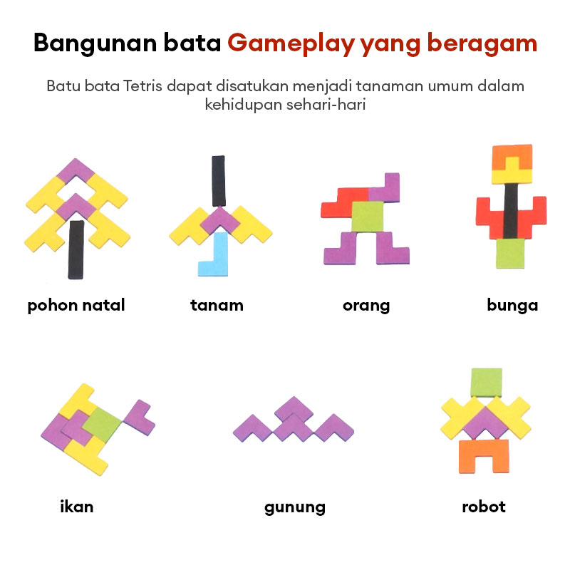 COD Mainan Edukasi Tetris/Mainan Tetris Kayu/Mainan Edukasi Anak Balok Susun