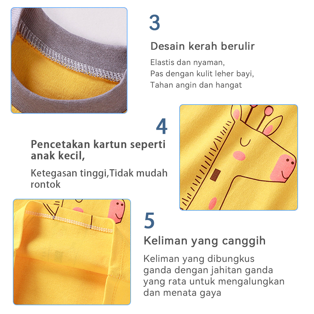 Halo Baby Baju Tidur Anak Bayi/Piyama Setelan Anak/Piyama Setelan Panjang Set Lengan Panjang Celana Panjang