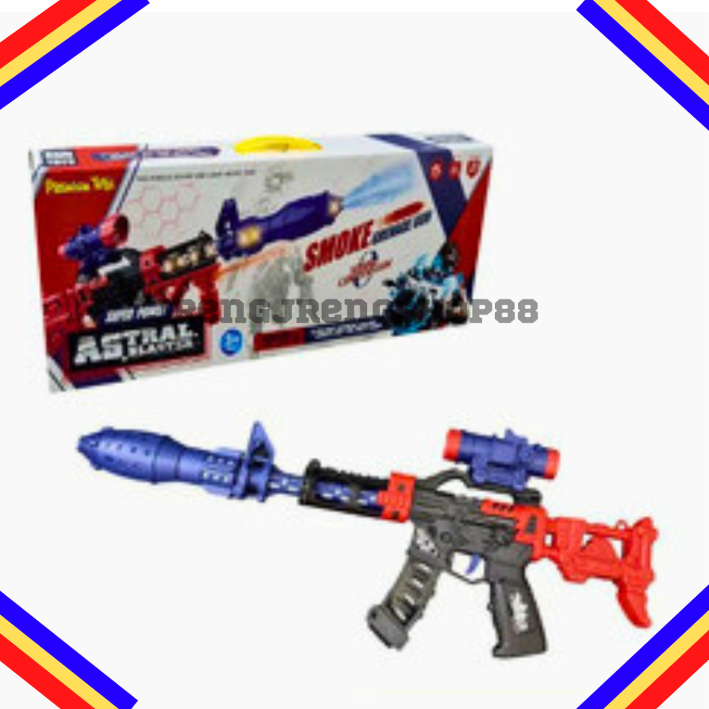 Mainan Anak Tembak Tembakan Senapan Baterai Lampu Bunyi Uap