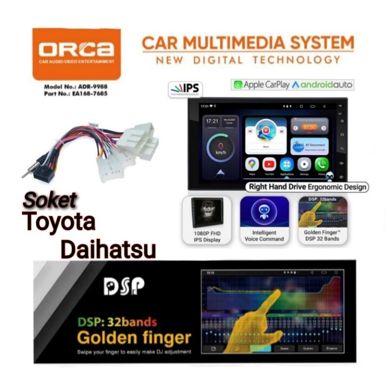 Head Unit Android 7 inch ORCA ADR 9988 Soket TOYOTA / DAIHATSU