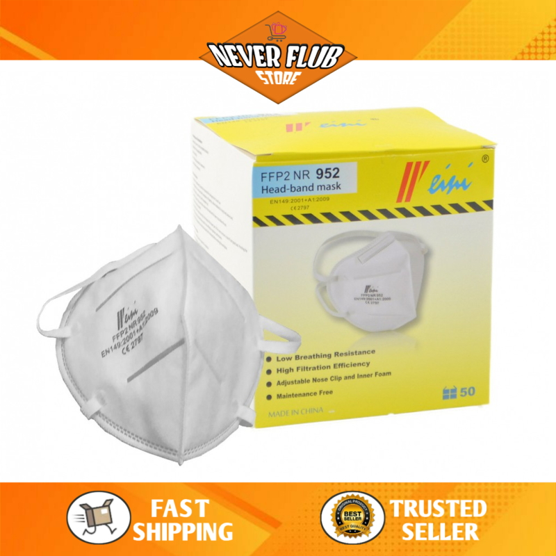 MASKER KN95 HIJAB HEADLOOP 5Ply Box Headloop BFE 95% - MASKER HIJAP Isi 50pcs